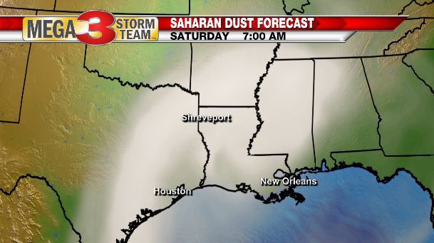 Saharan Dust Forecast for Saturday (NOAA)